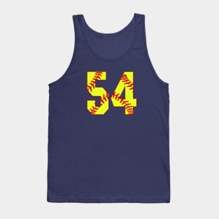 Fastpitch Softball Number 54 #54 Softball Shirt Jersey Uniform Favorite Player Biggest Fan Tank Top